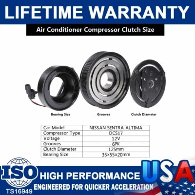 A/C Compressor Clutch Kit For Nissan Altima Sentra 4CYL 2.5L 2007 2008 2009-2012 - Image 1 of 4
