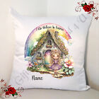 Personalised 18" 45cm White Cushion - Fairy - I Do Believe In Fairies - Name D.5