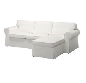 IKEA Ektorp SLIPCOVER for Sofa with Chaise, Blekinge White cover, ONLY COVER