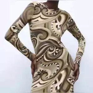 Maxi abito in maglia manica lunga Zara Nordi Babe nuovo con etichetta taglia S - Foto 1 di 8