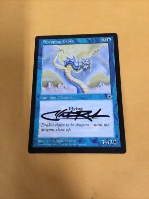 MTG Magic the Gathering Snapping Drake Portal SIGNED Christopher Rush - Image 1 of 2