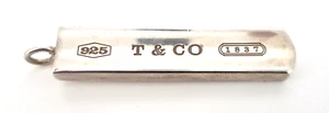 TIFFANY & CO. 1837 COLLECTION STERLING SILVER BAR PENDANT - Picture 1 of 6