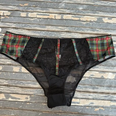 Adore Me Panties Sexy Lace Panties Plaid Women's Plus Size 1X Christmas NWT - Image 1 of 4