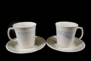 Corning Corelle Blue Lily Set of 2 Coffee Cups with Saucers - Picture 1 of 9