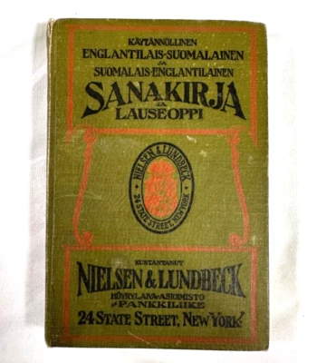 Suomalais Englantilainen Sanakirja English Finnish Dictionary Hardcover 1911 - Image 1 of 4