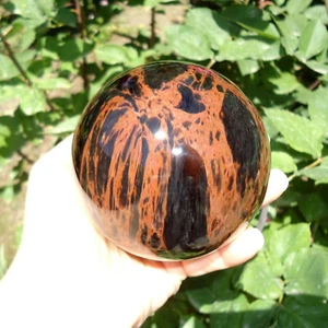 90mm MULTI OBSIDIAN KUGEL MARMOR MAKELLOS MAGIC BALL MIT STÄNDER UND GESCHENKBOX  - Bild 1 von 12