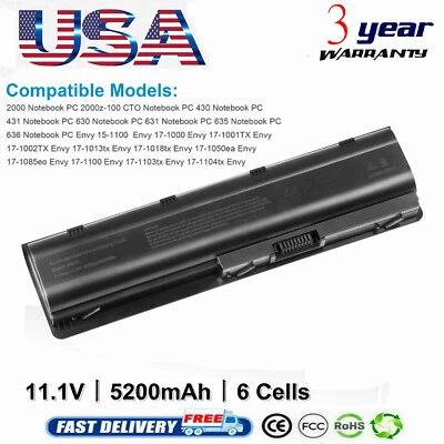 Battery For HP Compaq Presario CQ42 CQ57 CQ72 CQ56 MU06 MU09 593555-001 DM4 CQ62 - Image 1 of 4