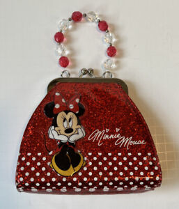 Minnie Mouse Polka Dot And Bow Disney Parks Girls Purse Beaded Strap