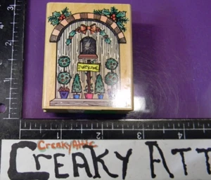 WILLKOMMEN VOGELHAUS TÜR TOPIARY STECHPALME GUMMISTEMPEL HERO ARTS E1537 CREAKYATTIC - Bild 1 von 2