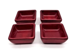 Pampered Chef Simple Addi+ions Petite Squares Cranberry Condiment Sauce Dishes 4 - Picture 1 of 5