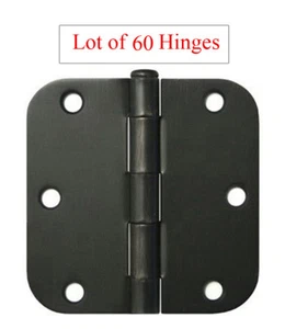 60 Cerniere per porte interne ad angolo tondo in bronzo lucidato ad olio 3,5"X3,5" con raggio 5/8 - Foto 1 di 4