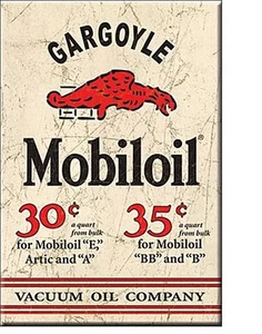 Mobiloil Gargoyle Acier Réfrigérateur Aimant - Picture 1 of 1