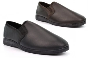 Pantofole da uomo in pelle ciabatte da uomo ciabatte da ragazzo in vera pelle taglia - Foto 1 di 9