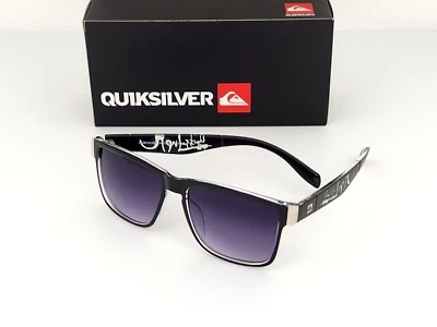 Gafas de sol cuadradas deportivas Quicksilver negras con marco de logotipo transparente lentes desvanecidas por humo NUEVAS Foto 1 de 4