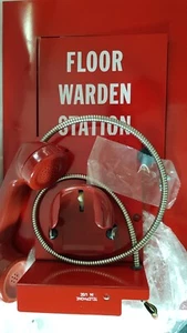 GE SECURITY WARDEN FLOOR STATION (ROJO) 6830-NY-F (NUEVO) CAJA ABIERTA - Imagen 1 de 5