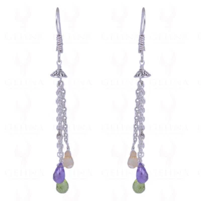 Peridot, Citrine & #Amethyst #Gemstone #Earrings Made In #925  Solid Silver - Image 1 of 2