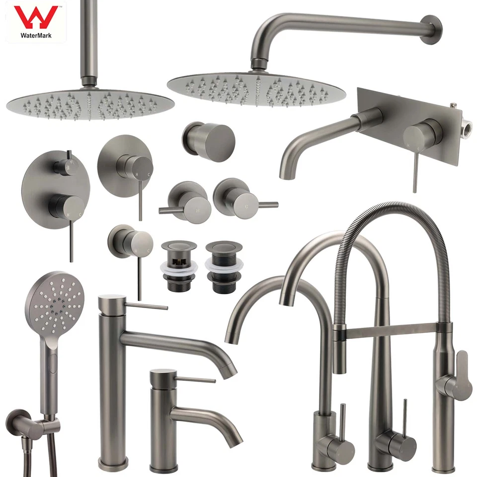 Gun Metal Bath Spout Basin Mixer Kitchen Sink Tap Shower Head Towel Holder Hook - image 1 of 1