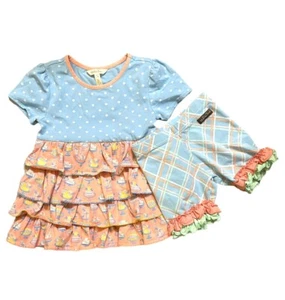 Matilda Jane Dream Chasers Piece of Cake Top & Shorties Birthday Ruffle Sz 6 EUC - Picture 1 of 12