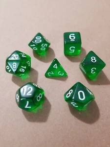 Polyhedral Gaming Dice, 7pc set (d4,6,8,10,12,20,%) FREE SHIPPING - Picture 1 of 2