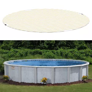 Round Above Ground Pool Covers Graystripe Winter Tarp Covers Home Swimming Pool - Picture 1 of 7