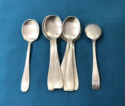 12 cuillères à glace SFAM modèle ART DECO métal argenté Couvert 14,5 cm Pelles - Photo 1/4