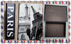 Paris France Theme Large 11.5" X 8" X2.75" Storage Hideaway Book Box - Picture 1 of 14