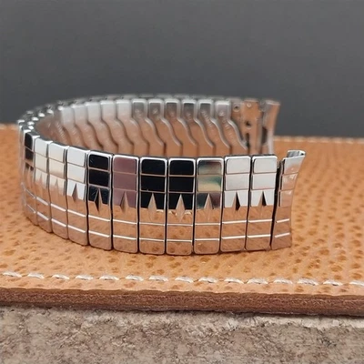 Correa de reloj clásica de los años 50 de expansión de acero inoxidable Admiral vintage de 17,2 mm sin usar Foto 1 de 4