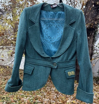 Blazer GSUS Sindustries mistura de lã espinha de peixe tamanho M academia feminino exclusivo - Imagem 1 de 4