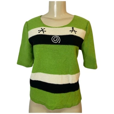 Top vintage de rayón de lana verde tejido ALNORAL By AL Spokavicius talla única retro Foto 1 de 4