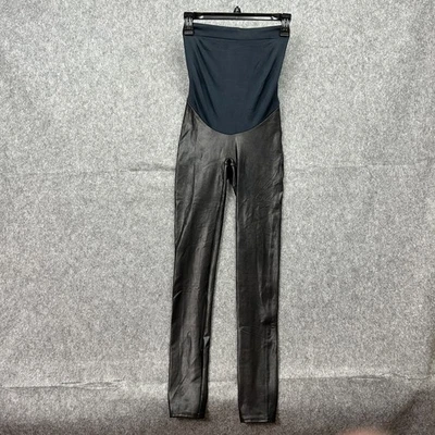 Spanx Mama Maternity Faux Leather Leggings Women's Size Small Over Bump Panel - Image 1 of 4