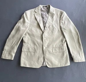 Lauren Ralph Lauren 100% Linen Men Blazer 40S Sport Coat Tan Ultra Flex Lassiter - Picture 1 of 9