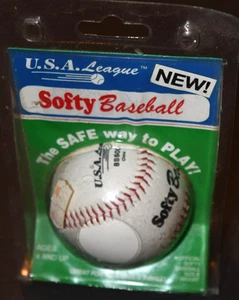 VINTAGE, USA LEAGUE OFFIZIELLER "Softy White Baseball" brandneu und fabrikversiegelt - Bild 1 von 4