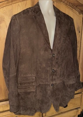 Blazer esportivo LAUREN RALPH LAUREN marrom camurça etiqueta preta 3-Btn 48L slim fit - Imagem 1 de 4