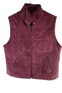 Gilet imbottito KEENAN LEATHER rosso in pelle taglia UK 12 donna casual outdoor - Foto 1 di 8