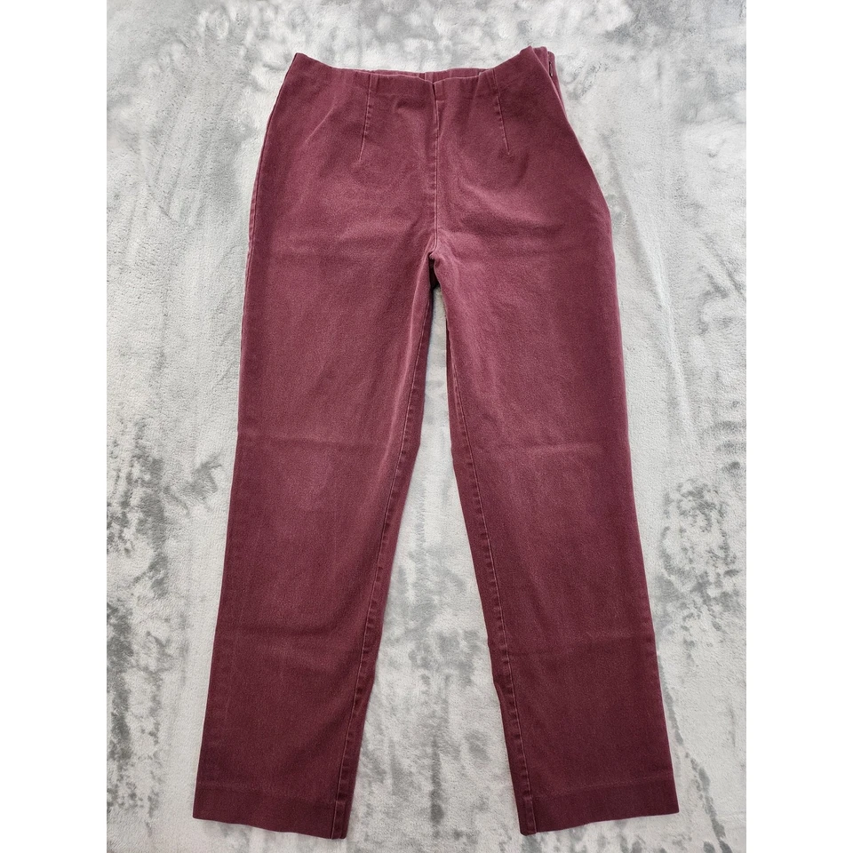 Calça elástica reta fina cintura média Eddie Bauer Bremerton tamanho 12 vermelha  - Imagem 1 de 4