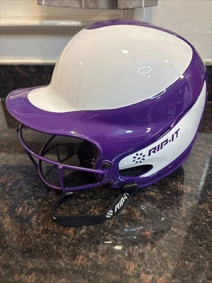 Rip-It Vision Pro Softball Batting Helmet Purple/White Size S/M 6-6 7/8 Clean - Image 1 of 4