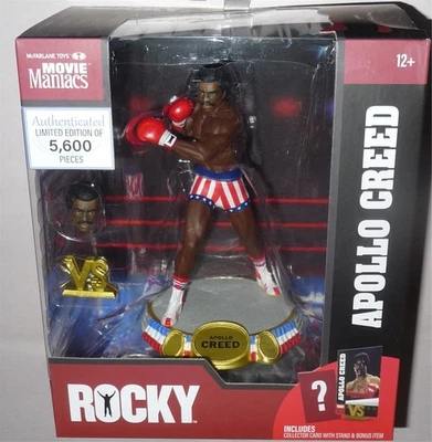 APOLLO CREED 6" McFarlane Rocky Movie Maniacs Figure VERY DMG PKG READ SEE PICS - Image 1 of 3