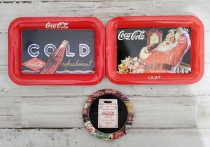 Vintage Coca Cola Coke Small Metal Tray Lot (6 1/2" X 4 1/2") Collectible - Picture 1 of 8