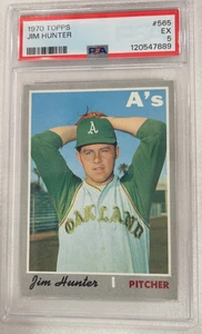 1970 Topps Catfish Hunter Oakland Athletics #565 PSA 5 excelente centrado - Imagen 1 de 2