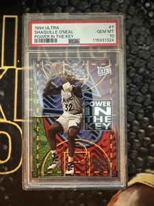 1994 Ultra Shaquille O'neal POWER IN THE KEY PSA 10 #7 GEM MINT Orlando Magic - Picture 1 of 2