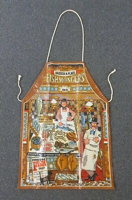🔶️RETRO VINTAGE WATERPROOF KITCHEN APRON HADDOCK & PLACE FISHMONGERS FISH - Image 1 of 4