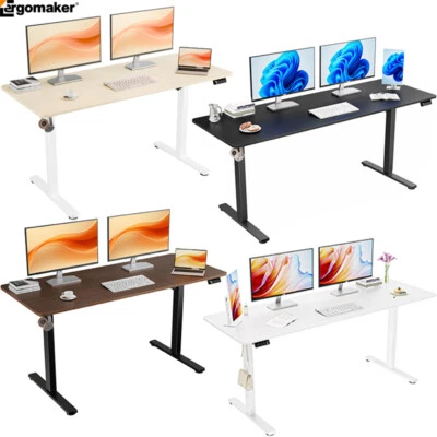 Ergomaker 170CM Electric Standing Desk Height Adjustable White/Black/Oak/Walnut - image 1 of 4