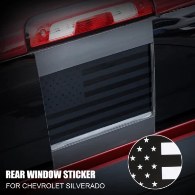USA Flag Rear Window Middle Decal Sticker for Chevy Silverado GMC Sierra 2014-17 Foto 1 de 4