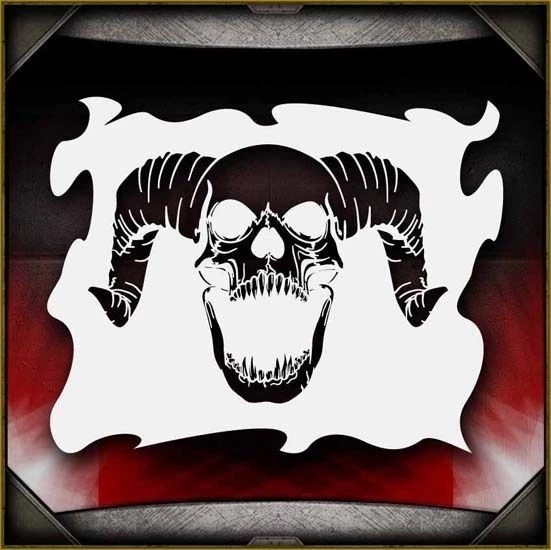AIRSICK STENCILS Skull 15 Airbrush Stencil Template Airsick