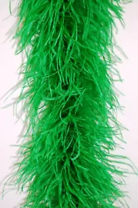 4-lagige STRAUSSENFEDER BOA - KELLY GRÜN 2 Yards; Kostüme/Handwerk/Braut/Borte 72" - Bild 1 von 1