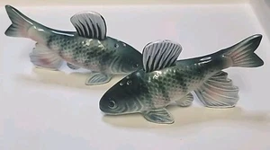 Vintage 1950er Japan GROSSE 5" FISCH SALZSTREUER handbemalt mit KORKEN schön - Bild 1 von 8