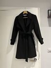 Black Trench Coat In Soft Faux Suede With Tie Detail From Miss Selfridge Size 8