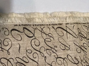 Menge 5 Sackleinen Stoff Stücke Alphabet Druck Natur Handwerk Home Decor Waverly - Bild 1 von 6