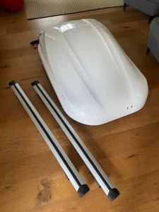 Auto Dachbox Junior Altro 370 weiß mit Trägersystem, abschließbar - Bild 1 von 3
