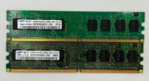 2 Samsung M378T6553EZS-CE6 512MB PC2-5300 DDR2-667MHz non-ECC Unbuffered 240-Pin - Picture 1 of 1
